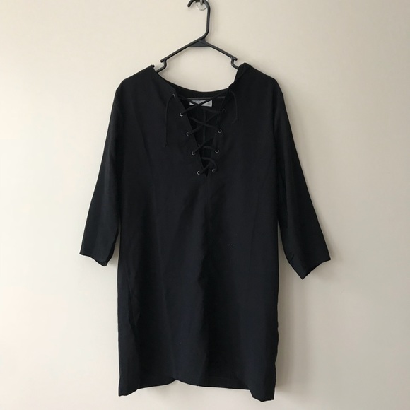 Black A&F lace up shift dress - Picture 5 of 6